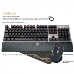 Kit Tastiera e Mouse 3200dpi Gaming Gamdias Meccanica Hermes E1 Combo Usb Switch Brown (Gamdias) con Led Rossi - Layout UK