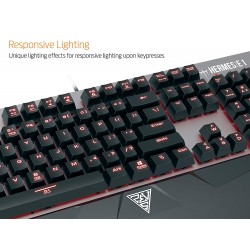 Kit Tastiera e Mouse 3200dpi Gaming Gamdias Meccanica Hermes E1 Combo Usb Switch Brown (Gamdias) con Led Rossi - Layout UK