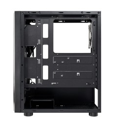 Case Atx Noua Demon T8 Black 0.50MM SPCC 3*USB3.0/2.0 4*Fan Dual Halo Rgb Rainbow Addressable Front Half Mesh Side Glass