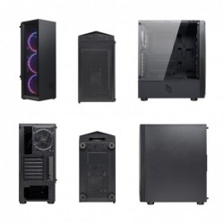 Case Atx Noua Demon T8 Black 0.50MM SPCC 3*USB3.0/2.0 4*Fan Dual Halo Rgb Rainbow Addressable Front Half Mesh Side Glass