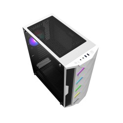 Case Atx Noua Diamond C2 White 0.5mm SPCC 2*Usb3.0/2.0 1*Fan Rgb Addressable 1*Strip Rainbow Side Glass