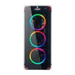 Case Atx Noua Cool G6 Red 0.6MM SPCC 3*USB3.0/2.0 4*Fan Dual Halo Rgb Rainbow Front & Dual Side Glass