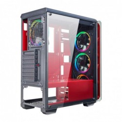 Case Atx Noua Cool G6 Red 0.6MM SPCC 3*USB3.0/2.0 4*Fan Dual Halo Rgb Rainbow Front & Dual Side Glass