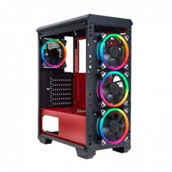 Case Atx Noua Cool G6 Red 0.6MM SPCC 3*USB3.0/2.0 4*Fan Dual Halo Rgb Rainbow Front & Dual Side Glass