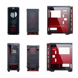 Case Atx Noua Cool G6 Red 0.6MM SPCC 3*USB3.0/2.0 4*Fan Dual Halo Rgb Rainbow Front & Dual Side Glass