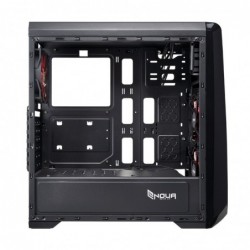 Case Atx Noua Noob X2 Black 0.50MM SPCC 3*USB3.0/2.0 3*Fan 15 Led Rosso Side Full Plexiglass