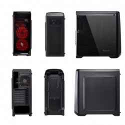 Case Atx Noua Noob X2 Black 0.50MM SPCC 3*USB3.0/2.0 3*Fan 15 Led Rosso Side Full Plexiglass