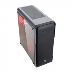 Case Atx Noua Noob X3 Black 0.55MM SPCC 3*USB3.0/2.0 1*Fan 15 Led Red Side Glass