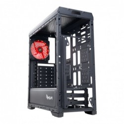 Case Atx Noua Noob X3 Black 0.55MM SPCC 3*USB3.0/2.0 1*Fan 15 Led Red Side Glass