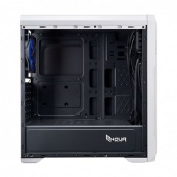 Case Atx Noua Noob X3 White 0.55MM SPCC 3*USB3.0/2.0 1*Fan 15 Led Blu Side Glass