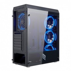 Case Atx Noua Smash S5 Black 0.50MM SPCC 3*USB3.0/2.0 4*Fan 40 Led Dual Halo Blu Side Glass