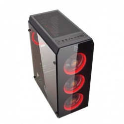 Case Atx Noua Smash S5 Black 0.50MM SPCC 3*USB3.0/2.0 4*Fan 40 Led Dual Halo Rosso Side Glass