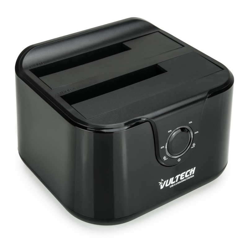 Docking Station Vultech 2 Slot HDD SATA 2,5/3,5 Tasto Clone Usb 3.0 Black