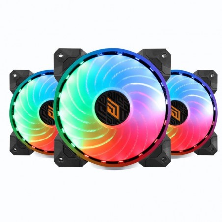 Ventola In Win Aurora Black (Kit 3pcs con Controller) 1400Rpm Rainbow Rgb  120mm 6Pin 2*