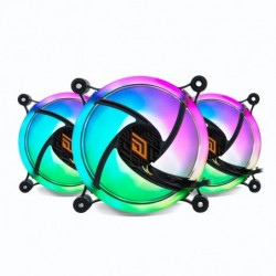 Ventola Noua Eurus RF73 Kit (3*fan+controller) 12cm 1200Rpm 28Led RGB Rainbow Triplo Halo 120x120x25cm 6Pin