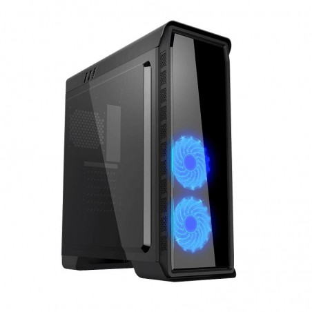 Case Atx GameMax Middle Tower Elysium Black 0.6MM SPCC 3*USB3.0/2.0 2*Fan 15 Led Blu 1*Fan Control Side Full Plexiglass