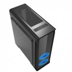 Case Atx GameMax Middle Tower Elysium Black 0.6MM SPCC 3*USB3.0/2.0 2*Fan 15 Led Blu 1*Fan Control Side Full Plexiglass