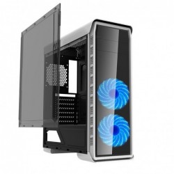 Case Atx GameMax Middle Tower Elysium White 0.6MM SPCC 3*USB3.0/2.0 2*Fan 15 Led Blu 1*Fan Control Side Full Plexiglass