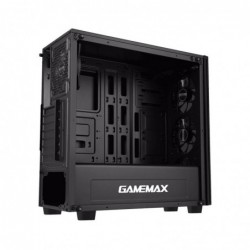 Case Atx GameMax Middle Tower Polaris Black 0.6mm SPCC 4*USB3.0/2.0 4*Fan 18 Led RGB Sync 4pin 12V Side Glass