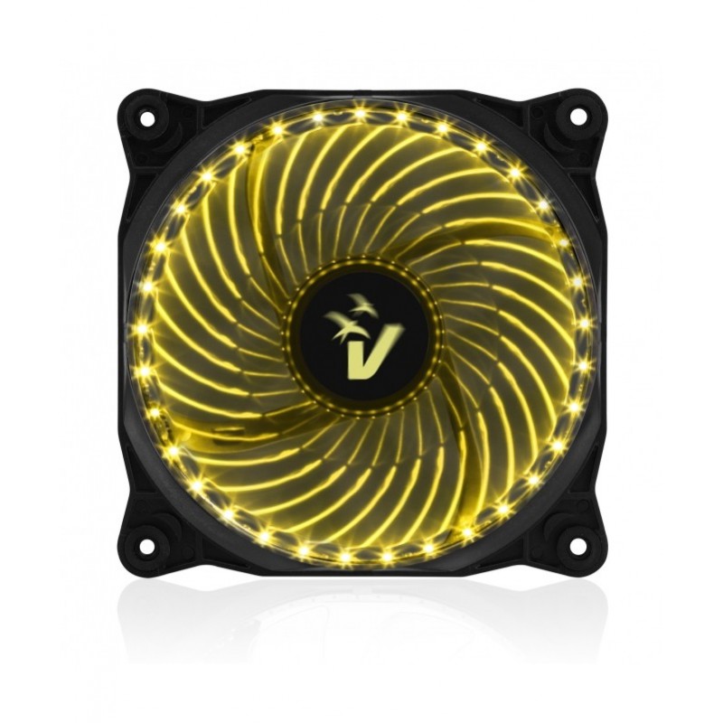 Ventola Vultech HL-02YL Star Led Giallo 120x120x25mm 1200RPM 3 Pin + 4 Pin (Molex)