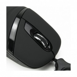 Mouse Micro Ottico Usb 2.0 Vultech MC-01N 1200Dpi con Cavo Retrattile Nero